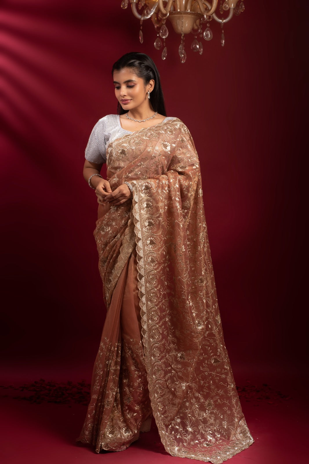 SWARNALEKHA | PURE HANDWOVEN ORGANZA SAREE