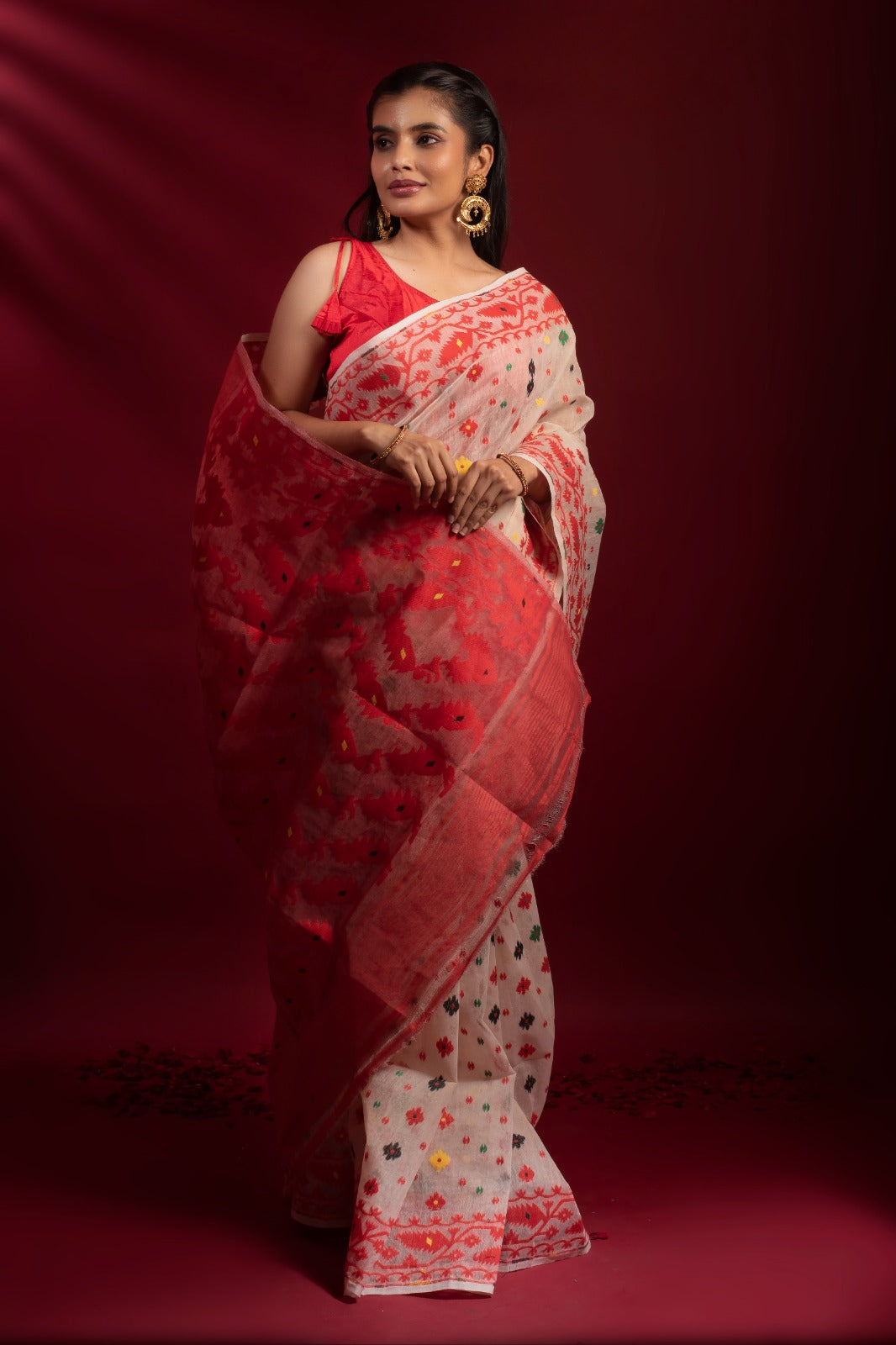 RANGA BANHI | TRADITIONAL PURE DHAKAI JAMDANI SAREE