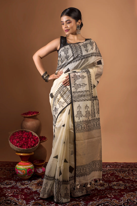 SONAJHURI | HANDLOOM  SANTINIKETAN BLOCK PRINT