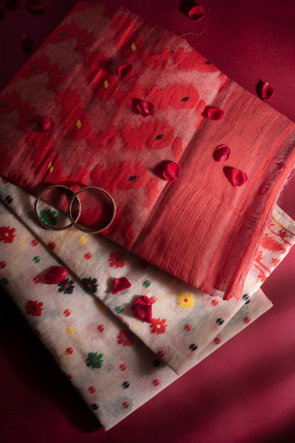 RANGA BANHI | TRADITIONAL PURE DHAKAI JAMDANI SAREE